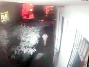 Başkent’te TV hırsızlığı güvenlik kamerasına yansıdı