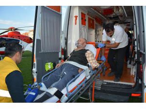 Ambulans helikopterle hastaneye sevk edildi