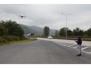 Karadeniz Sahil Yolunda ‘Drone’ İle Trafik Denetimi