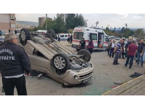 Cipin Çarptığı Otomobil Takla Attı