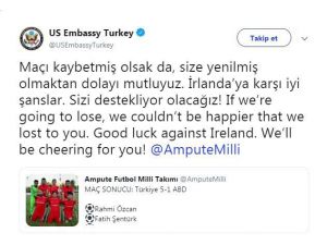 Abd Türkiye Büyükelçiliği’nden Ampute Futbol Milli Takımı’na Destek