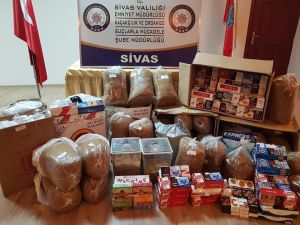 Sivas’ta 163 Kilo Kaçak Tütün Ele Geçirildi