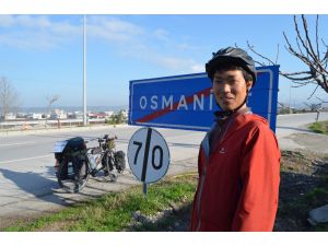 Bisikletli Japon Turist Osmaniye’de Mola Verdi