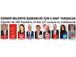 Eğirdir Belediye Başkanlığı İçin 9 Aday Yarışacak