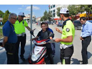 Korkuteli'nde Kask Denetimi