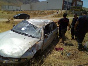 Banka Aracına Çarpan Otomobil Takla Attı: 6 Yaralı