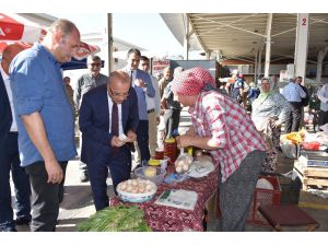 Başkan Kayda Üretici Pazarında Alışveriş Yaptı