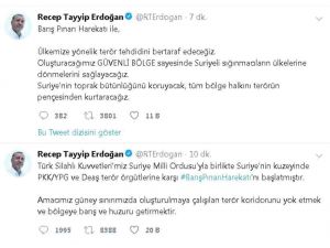 Cumhurbaşkanı Erdoğan: "Barış Pınarı Harekatı Başladı"