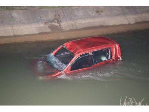 Hafif Ticari Araç Sulama Kanalına Düştü