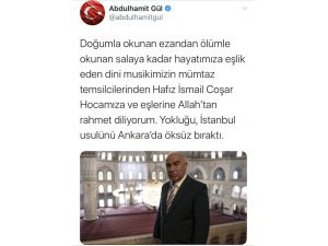 Bakan Gül: "Hafız İsmail Coşar Hocamıza Ve Eşlerine Allah’tan Rahmet Diliyorum"