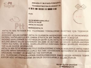 Cumhurbaşkanı Erdoğan Antalya’nın Fethi’nin 813. Yıl Dönümünü kutladı