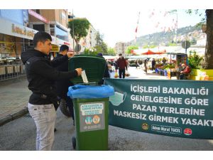 Alanya Belediyesinden atık maske ve eldivene önlem