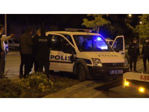 Denizli’de Polis Aracı Devrildi