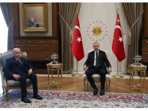 Cumhurbaşkanı Recep Tayyip Erdoğan’ın Mhp Lideri Devlet Bahçeli’yi Kabulü Sona Erdi. Cumhurbaşkanlığı Külliyesi’ndeki Görüşme 50 Dakika Sürdü.