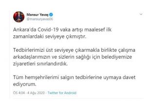 Başkan Yavaş’tan Korona Virüs Uyarısı