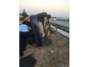 Otomobil Takla Attı, Sürücüsü Yaralandı