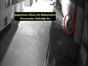 Okula Giren Hırsız Güvenlik Kamerasına Yakalandı