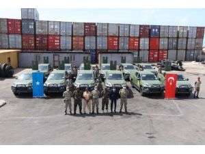 Msb: "Türkiye İle Somali Arasındaki Askeri Mali İş Birliği Anlaşması Kapsamında, Somali 3’üncü (Kartal) Piyade Taburu İçin Tedarik Edilen 12 Adet Arazi Aracı, 22 Ağustos Tarihinde Mogadişu Limanında Somali Genelkurmay B