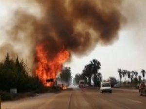 Yangın, Adana-mersin’in Trafik Akışını Kesti