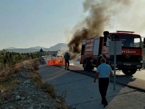 Nallıhan’da Korkutan Araç Yangını