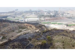 Hatay’da Yanan Alanlar Havadan Görüntülendi