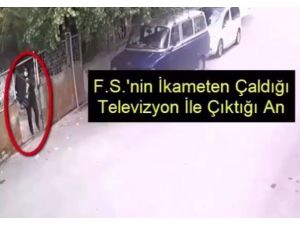 Televizyonu Kucağına Alıp Kaçan Hırsız Yakalandı