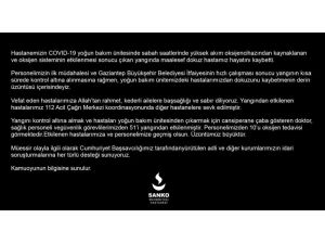 Sanko Üniversitesi Hastanesi’nden Başsağlığı Mesajı