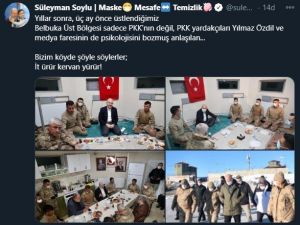 Bakan Soylu: "Yıllar Sonra, 3 Ay Önce Üstlendiğimiz Belbuka Üst Bölgesi Sadece Pkk’nın Değil, Pkk Yardakçıları Yılmaz Özdil Ve Medya Faresinin De Psikolojisini Bozmuş Anlaşılan. Bizim Köyde Şöyle Söylerler; İt Ürür Kerv