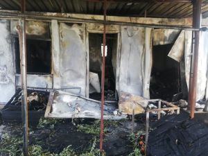 Odun sobasından çıkan yangın evi kül etti