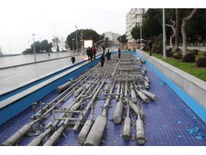 Antalya’da dev süs havuzunun fıskiyelerini çaldılar