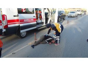 Alkollü ve kasksız motosiklet sürücüsü ölümden döndü