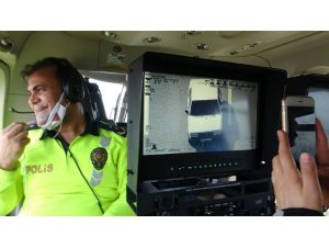 Hatay’da Helikopterli Trafik Denetimi