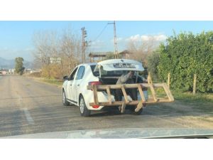 Adana’da Trafikte Şaşırtan Görüntü