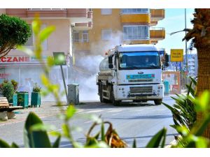 Alanya sokakları kısıtlama temizliği