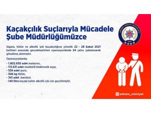 Ankara Emniyet Müdürlüğünden Kaçakçılara Ağır Darbe: 24 Gözaltı