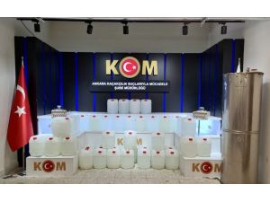 Ankara’daki Kaçak Alkol Operasyonunda Bin 300 Litre Etil Alkol Ele Geçirildi