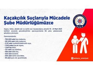 Ankara’da Kaçakçılık Suçundan Bir Haftada 34 Şüpheli Gözaltına Alındı