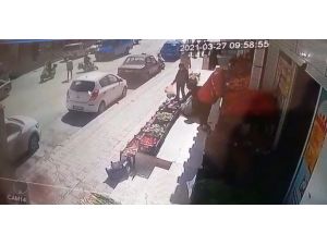 Hatay’da İlginç Kaza Güvenlik Kamerasına Yansıdı