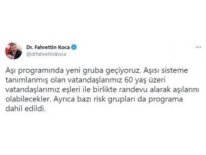 Covid-19 Aşılamasında 60 Yaş Üzeri Vatandaşlar İçin Randevu Sistemi Açıldı