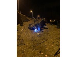 Alanya’da otomobil bahçeye uçtu: 1 yaralı