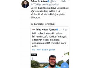 İ̇letişim Başkanı Fahrettin Altun, Çirkin Saldırıyı Kınadı