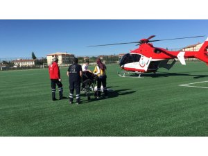 Konya’da Beyin Kanaması Geçiren Kadına Hava Ambulansı
