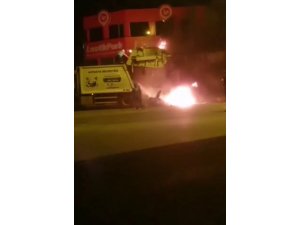 Hatay’da Çöp Aracının Kasasındaki Çöpler Alev Aldı