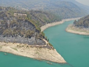 Manavgat’ta söndürülen alanlar havadan görüntülendi