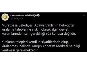 Ogm’den Helikopter Kiralamak İçin İzin İsteyen Uysal’a Yanıt: “İ̇zin Gerekliliği Söz Konusu Değildir”