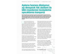 Bakan Koca: “18 Yaş Ve Üstü Nüfus İçin Yaptığımız Aşılama Takvimine Sadığız”