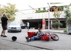 Başkent’te motosikletli kurye kazası: 1 yaralı