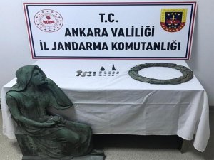 Ankara İl Jandarma Komutanlığından tarihi eser kaçakçılarına operasyon