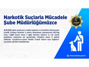 Başkentte 63 kiloyu aşkın esrar ele geçirildi