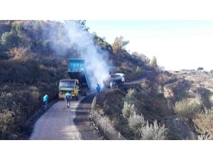 Alanya’da yol yapım çalışmaları